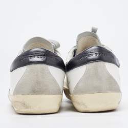 Pre Owned Golden Goose White Leather Superstar Lace Up Sneakers Size 37