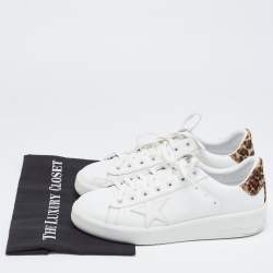 Pre Owned Golden Goose White Leather and Calf Hair PureStar Sneakers Size 41