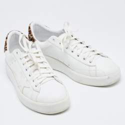 Pre Owned Golden Goose White Leather and Calf Hair PureStar Sneakers Size 41