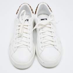 Pre Owned Golden Goose White Leather and Calf Hair PureStar Sneakers Size 41