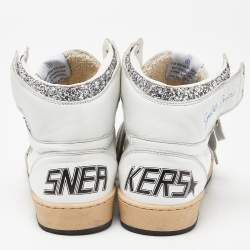 Pre Owned Golden Goose White Leather Sky Star Sneakers Size 41