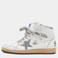 Pre Owned Golden Goose White Leather Sky Star Sneakers Size 41
