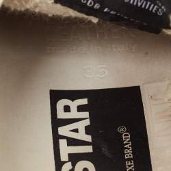 Pre Owned Golden Goose White Leather Super Star Low Top Sneakers Size 35