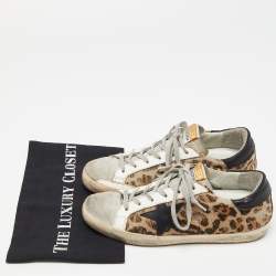 Pre Owned Golden Goose Beige Suede Superstar Low Top Sneakers Size 38