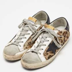 Pre Owned Golden Goose Beige Suede Superstar Low Top Sneakers Size 38