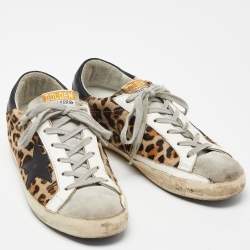 Pre Owned Golden Goose Beige Suede Superstar Low Top Sneakers Size 38