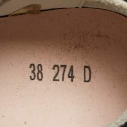 Pre Owned Golden Goose Silver/Black Leather Super-Star Sneakers Size 38