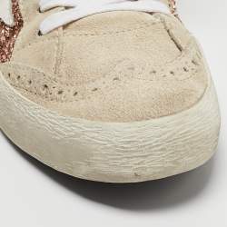 Pre Owned Golden Goose Tricolor Glitter and Grey Suede and Glitter High Top Sneakers Size 36