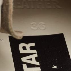 Pre Owned Golden Goose White/Grey Suede and Leather Superstar Sneakers Size 36