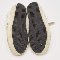 Pre Owned Golden Goose White Leather Hi Star Low Top Sneakers Size 38