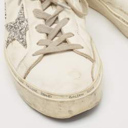 Pre Owned Golden Goose White Leather Hi Star Low Top Sneakers Size 38