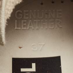 Pre Owned Golden Goose White/Grey Leather and Suede Old School Sneakers Size 37