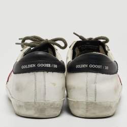 Golden Goose White/Black Leather and Suede Superstar Sneakers Size 40