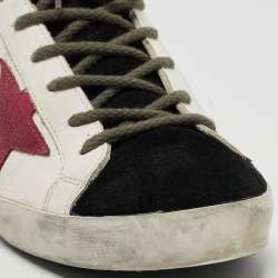 Golden Goose White/Black Leather and Suede Superstar Sneakers Size 40