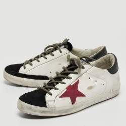 Golden Goose White/Black Leather and Suede Superstar Sneakers Size 40