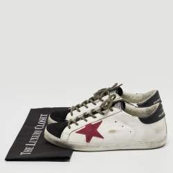 Golden Goose White/Black Leather and Suede Superstar Sneakers Size 40