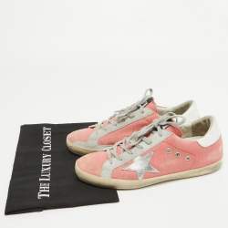 Pre Owned Golden Goose Pink Canvas Superstar Sneakers Size 39