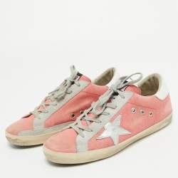 Pre Owned Golden Goose Pink Canvas Superstar Sneakers Size 39