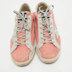 Pre Owned Golden Goose Pink Canvas Superstar Sneakers Size 39