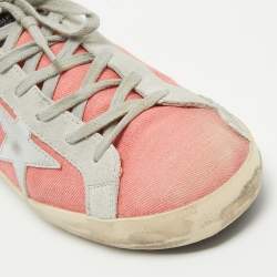 Pre Owned Golden Goose Pink Canvas Superstar Sneakers Size 39