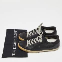Pre Owned Golden Goose Black Leather Superstar Sneakers Size 39