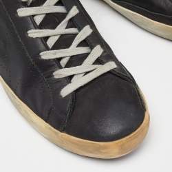 Pre Owned Golden Goose Black Leather Superstar Sneakers Size 39
