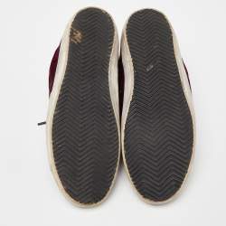 Pre Owned Golden Goose Burgundy Velvet  Superstar Sneakers Size 39