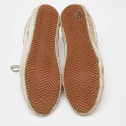 Pre Owned Golden Goose White Leather Super Star Lace Up Sneakers Size 39