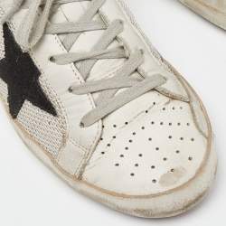 Pre Owned Golden Goose White Leather Super Star Lace Up Sneakers Size 39
