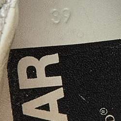 Pre Owned Golden Goose White Leather Super Star Lace Up Sneakers Size 39