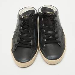 Pre Owned Golden Goose Black Leather Superstar Sabot Sneakers Size 37