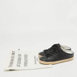 Pre Owned Golden Goose Black Leather Superstar Sabot Sneakers Size 37