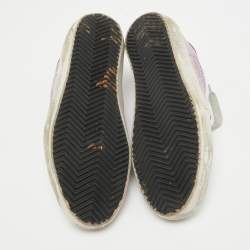Pre Owned Golden Goose Multicolor Leather and Suede Star Lace Up  Sneakers Size 35