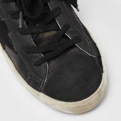 Pre Owned Golden Goose Black Suede and Leather Superstar Low Top Sneakers Size 39