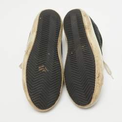 Pre Owned Golden Goose Black Suede Superstar Lace Up Sneakers Size 38