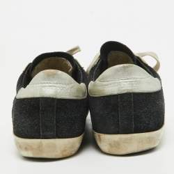 Pre Owned Golden Goose Black Suede Superstar Lace Up Sneakers Size 38