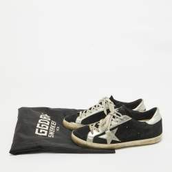 Pre Owned Golden Goose Black Suede Superstar Lace Up Sneakers Size 38