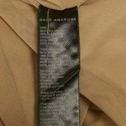 Pre Owned Good American Beige Studded Jersey Long Sleeve Maxi Dress S