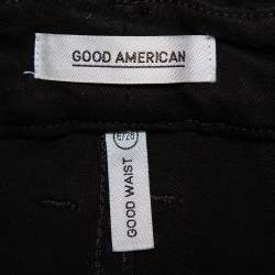 مملوكة مسبقًا بنطلون جينز غود أمريكان دينم أسود بحواف مهترأة مقاس متوسط - ميديوم