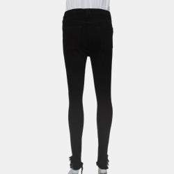 مملوكة مسبقًا بنطلون جينز غود أمريكان دينم أسود بحواف مهترأة مقاس متوسط - ميديوم