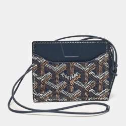Goyard Navy Blue Goyardine Coated Canvas and Leather Vénus Bag Mirror