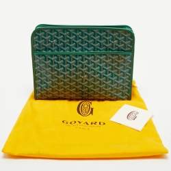 Pre Owned Goyard Green Goyardine Coated Canvas Jouvence GM Toiletry Bag