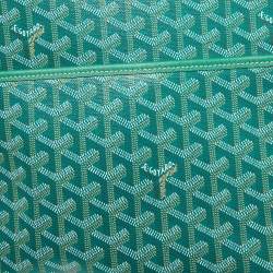 Pre Owned Goyard Green Goyardine Coated Canvas Jouvence GM Toiletry Bag