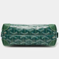 Pre Owned Goyard Green Goyardine Coated Canvas and Leather Vendome Cosmetic Pouch