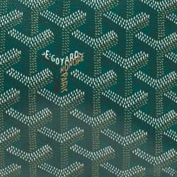 Pre Owned Goyard Green Goyardine Coated Canvas and Leather Vendome Cosmetic Pouch