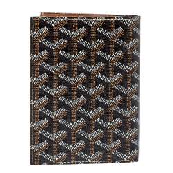 Goyard Dark Brown Goyardine Coated Canvas Grenelle Passport Holder