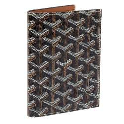 Goyard Dark Brown Goyardine Coated Canvas Grenelle Passport Holder