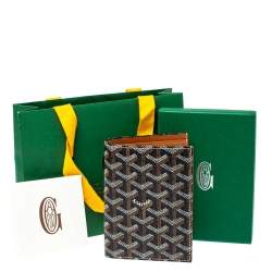 Goyard Dark Brown Goyardine Coated Canvas Grenelle Passport Holder