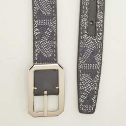 Pre Owned Goyard Grey Goyardine Coated Canvas and Leather Olympic Belt 95CM