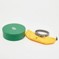 Pre Owned Goyard Grey Goyardine Coated Canvas and Leather Olympic Belt 95CM